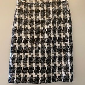 J.crew No. 2 Pencil In Black Ivory Oversize Houndstooth Tweed size 0